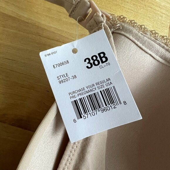 Motherhood Maternity 38B Full Coverage Underwire Clip Down Nursing Bra Beige - Picture 3 of 7